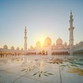 Sheikh Zayed Grand Mosque at dusk, Abu-Dhabi Royalty Free Stock Photo