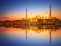 Sheikh Zayed Grand Mosque at dusk, Abu-Dhabi Royalty Free Stock Photo