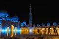 Sheikh Zayed Grand Mosque minaret in night time Royalty Free Stock Photo