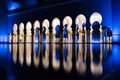 Sheikh Zayed Grand Mosque is seen at Night Royalty Free Stock Photo