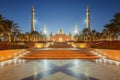 Sheikh Zayed Grand Mosque at sunset Abu-Dhabi, UAE Royalty Free Stock Photo