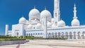 Sheikh Zayed Grand Mosque timelapse in Abu Dhabi, the capital city of United Arab Emirates Royalty Free Stock Photo