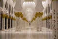 Sheikh Zayed Mosque in Abu Dhabi view of the columns Royalty Free Stock Photo