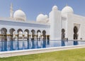 Sheikh Zayed Mosque Left Corridor, The Great Marble Grand Mosque at Abu Dhabi, UAE Royalty Free Stock Photo