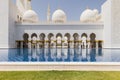 Sheikh Zayed Mosque Left Corridor, The Great Marble Grand Mosque at Abu Dhabi, UAE Royalty Free Stock Photo