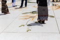 Sheikh Zayed Mosque Marble Floor Decorated, The Great Marble Grand Mosque at Abu Dhabi, UAE Royalty Free Stock Photo