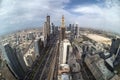 Sheikh Zayed Road in Dubai from high up position Royalty Free Stock Photo