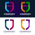 Sheild logo and icons vector Royalty Free Stock Photo