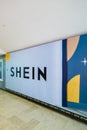 SHEIN advertisement board in a shopping mall in Malaysia. Shein is a Chinese online fast fashion retailer