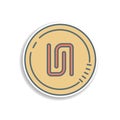 shekel coin sticker icon. Element of color banking icon. Premium quality sticker design icon. Signs and symbols collection icon