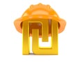 Shekel currency symbol with hardhat