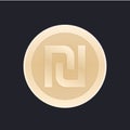 Shekel, israeli coin vector icon Royalty Free Stock Photo