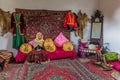 SHEKI, AZERBAIJAN - JUNE 11, 2018: Interior of the Museum Of Folk And Applied Arts in Sheki, Azerbaij Royalty Free Stock Photo