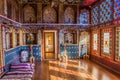 SHEKI, AZERBAIJAN - JUNE 11, 2018: Interior of Winter Palace in Sheki, Azerbaij