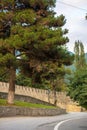 Sheki Khan Palace looking at the external wall of the fortress