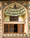 Sheki Khan Palace window in the Caucasus Mountains Royalty Free Stock Photo