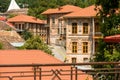 Sheki Tourist Destination in Caucasus Mountains, rooftops on the road to Khan Palace