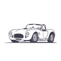 Shelby Cobra Car Design Template. Classic Vintage Retro Car. Vector and illustration. Royalty Free Stock Photo