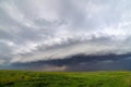 Shelf cloud ahead of a derecho storm Royalty Free Stock Photo