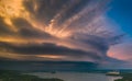 Shelf cloud ahead of severe storm approaching Royalty Free Stock Photo