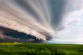 Shelf cloud ahead of a supercell thunderstorm in South Dakota Royalty Free Stock Photo