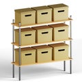Shelf with drawers. Furniture for storage and sorting of documents, personal belongings, utensils.