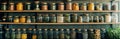 Shelf Filled With Various Spices Royalty Free Stock Photo