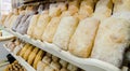 Shelf with fresh bread Royalty Free Stock Photo