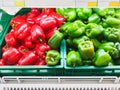 Shelf with Fresh fruits and vegetable in supermarket Healthy food concept Royalty Free Stock Photo