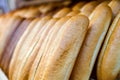 Shelf with fresh white bread Royalty Free Stock Photo