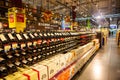 A shelf of wines in a supermarket Royalty Free Stock Photo