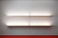 The shelf is hanging on the wall. Backlight with a shelf on a white background. Royalty Free Stock Photo