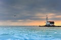 Shelf ice and lighthouse in Marken Royalty Free Stock Photo