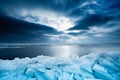 Shelf ice and sunset in Marken Royalty Free Stock Photo