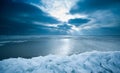 Shelf ice and sunset in Marken Royalty Free Stock Photo