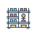 Color illustration icon for Shelf, rack and package Royalty Free Stock Photo