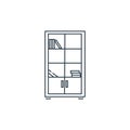 shelf icon vector from furniture concept. Thin line illustration of shelf editable stroke. shelf linear sign for use on web and Royalty Free Stock Photo