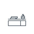 shelf icon vector from furniture decoration concept. Thin line illustration of shelf editable stroke. shelf linear sign for use on Royalty Free Stock Photo