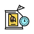 shelf life of oatmeal when opened bag color icon vector illustration