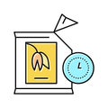 shelf life of oatmeal when opened bag color icon vector illustration