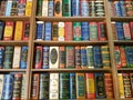 Shelf with many small books