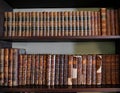 Shelf of old 19th century English literature books Royalty Free Stock Photo