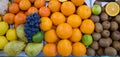 Shelf with ripe fruits. Farmer market Royalty Free Stock Photo