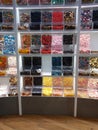 Shelf of a shop selling candy and colored confectionery products