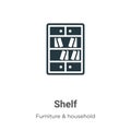 Shelf vector icon on white background. Flat vector shelf icon symbol sign from modern furniture and household collection for Royalty Free Stock Photo