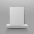 Shelf on wall with book. Empty realistic bookshelf. Store stend in shop, front view. Royalty Free Stock Photo