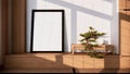 The Shelf wall design zen interior of living room japanese style.3d rendering Royalty Free Stock Photo