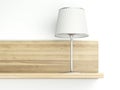 Shelf on the wall with lamp Royalty Free Stock Photo