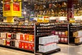 A shelf of wines in a supermarket Royalty Free Stock Photo