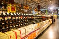 A shelf of wines in a supermarket Royalty Free Stock Photo